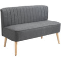 Dark Grey 2 Seater Fabric Sofa Homcom
