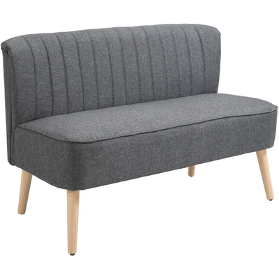Dark Grey 2 Seater Fabric Sofa Homcom