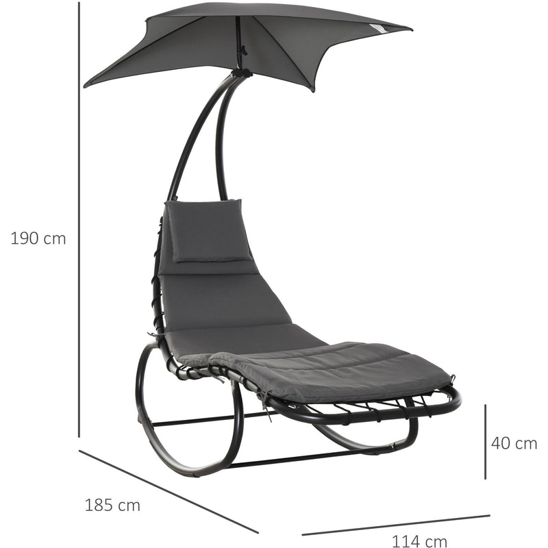 Helicopter Swing Chair With Sun Shade - Grey