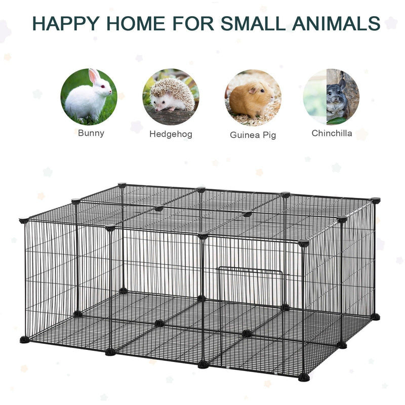 DIY Pet Play Pen, Metal Fence with Door, 22 Pieces