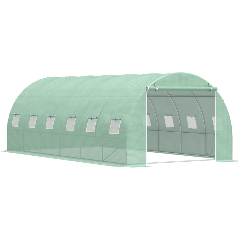 Polytunnel Greenhouse, Steel Frame, Zipped Door