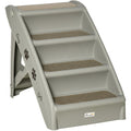 Grey 4-Step Pet Stairs (62x38x49.5cm) Pawhut