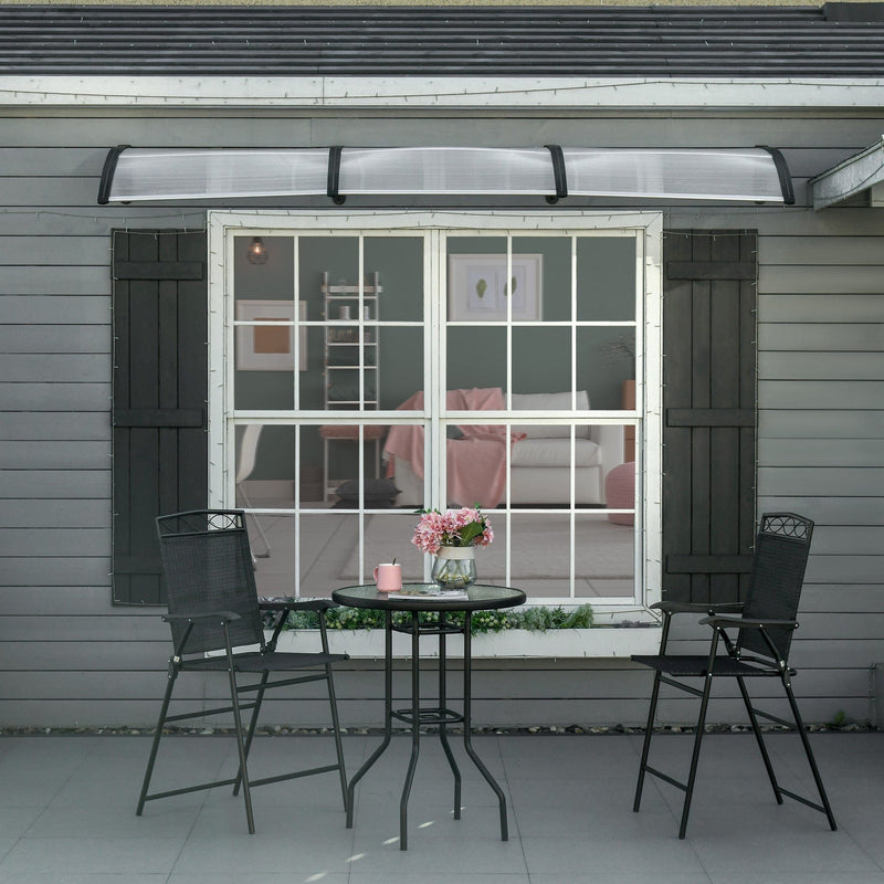 Modern Porch Canopy, Rain Shelter, Black Outsunny
