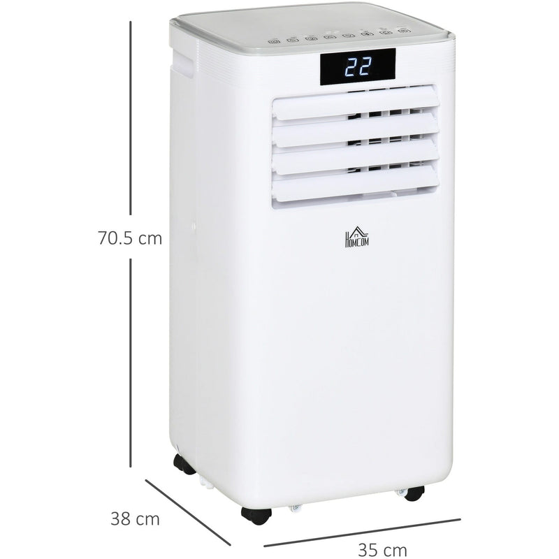 HOMCOM 7000 BTU Mobile Air Conditioner Portable AC Unit for Cooling Dehumidifying Ventilating with Remote Controller, LED Display, Timer, White Homcom
