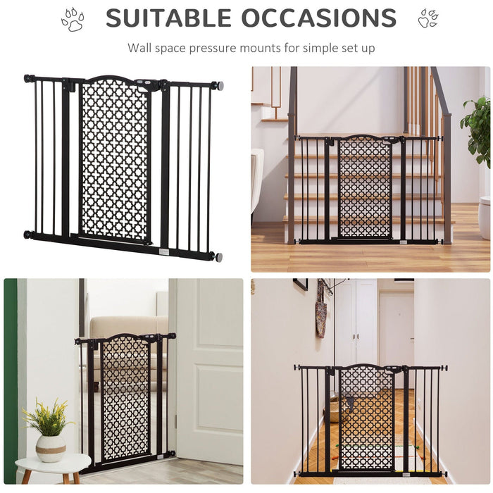 Door Gate For Dogs, Pressure Fit, 74-80cm, Black