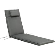 Grey Sun Lounger Replacement Cushion Outsunny