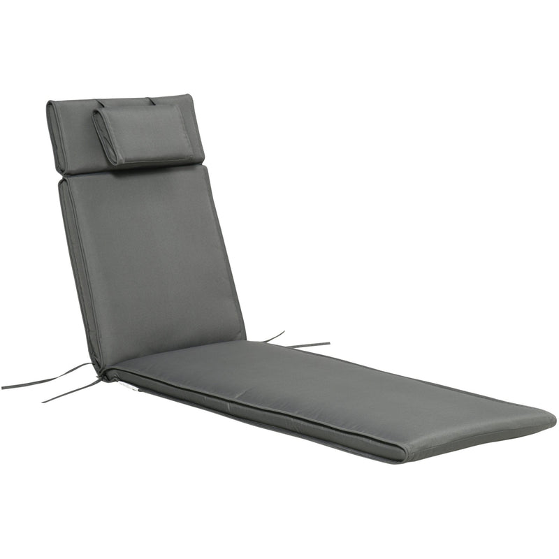 Grey Sun Lounger Replacement Cushion Outsunny