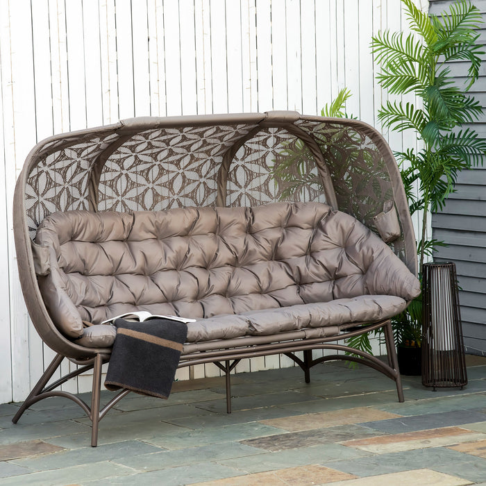 3 Seater Folding Egg Chair With Comfy Cushion