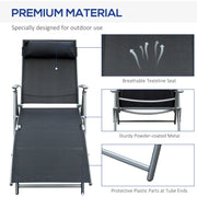 Folding Sun Lounger, Black Outsunny