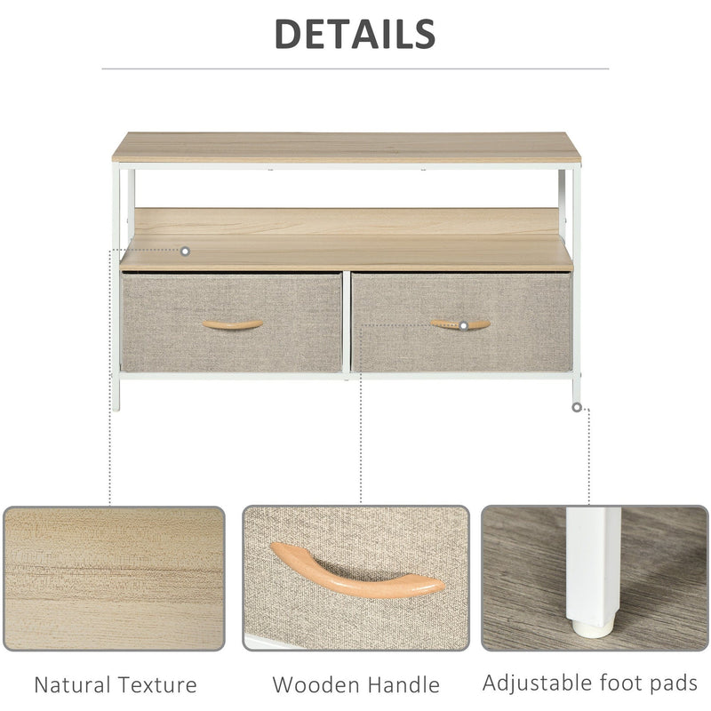 Maple Wood TV Unit With 2 Linen Drawers