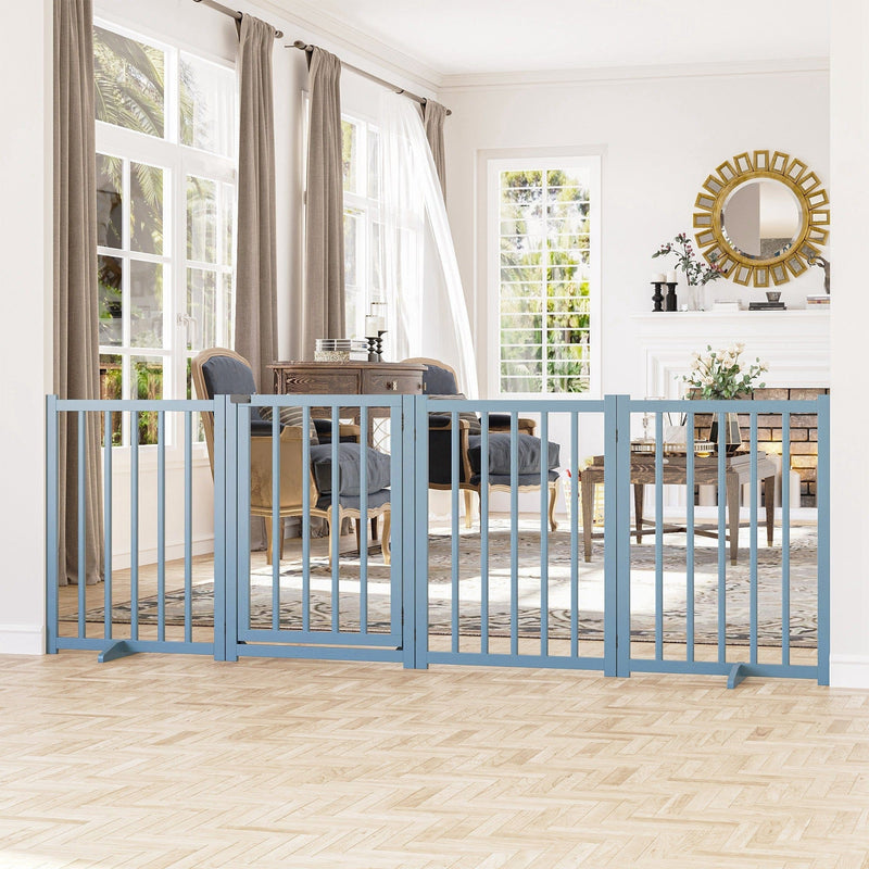 Wooden Dog Gate Indoor, Foldable, Freestanding, 80 x 237.5cm