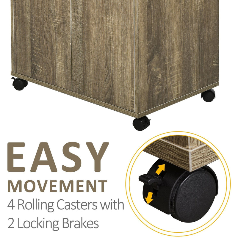 Microwave Cabinet on Wheels, Bookcase, L97H x 60.4W x 40Dcm