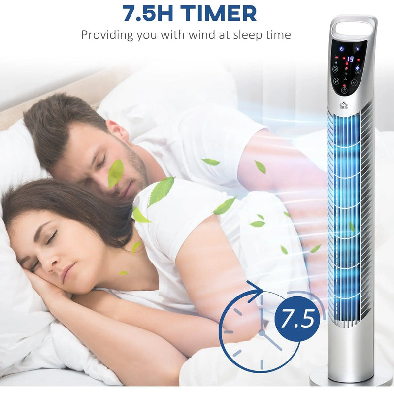40W Tower Fan with Remote, Oscillation, 3 Speeds, 78.5H cm Homcom