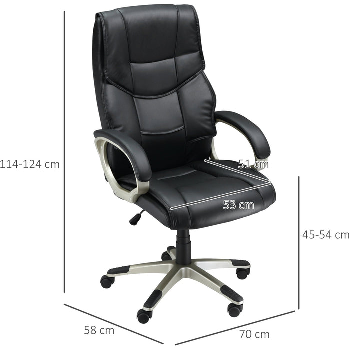 Black High-Back Home Office Chair with Adjustable Height