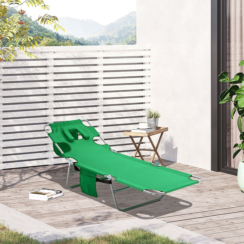 Sun Lounger With Face Hole Outsunny
