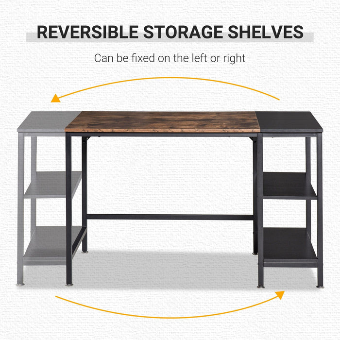 Study & Home Office Desk With Shelves, 120x60x76cm