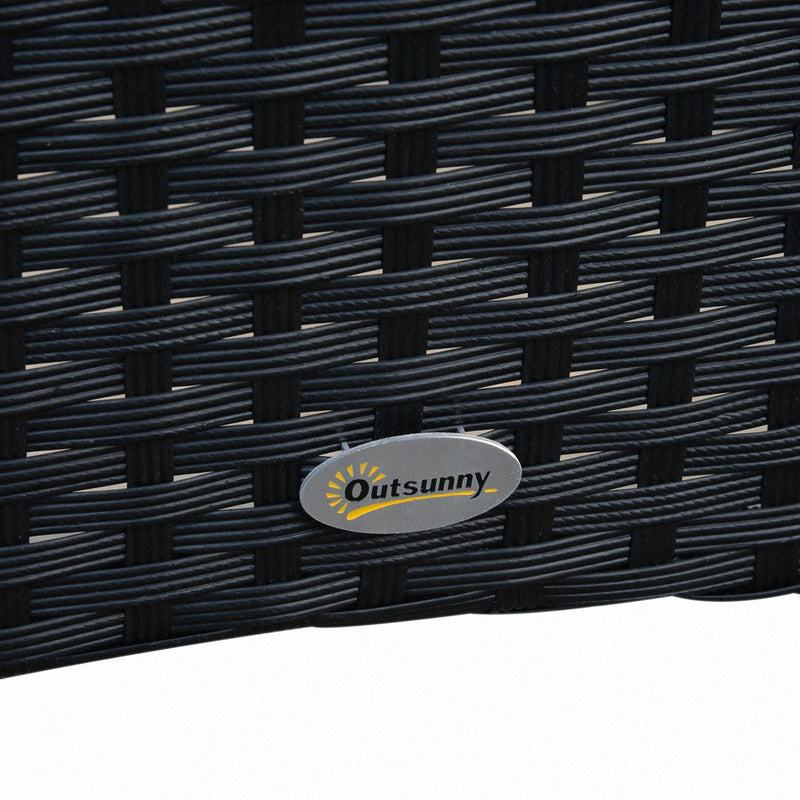 6 Seater Rattan Dining Set, Black