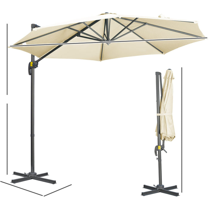 3m Large Overhanging Garden Cantilever Parasol