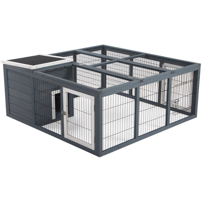Rabbit Hideaway with Openable Main House Pawhut