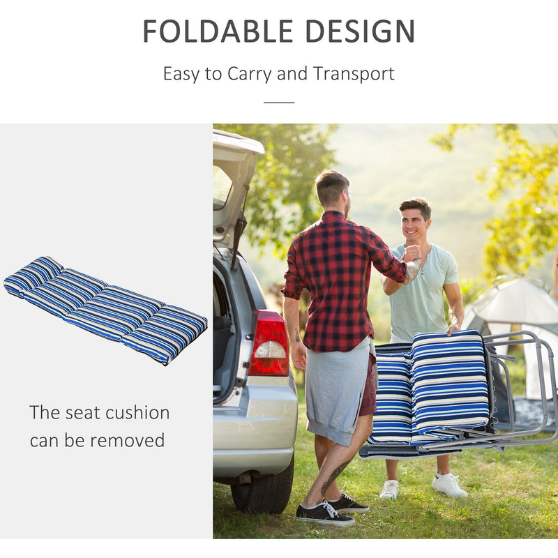 Set of 2 Padded Garden Recliner Chairs