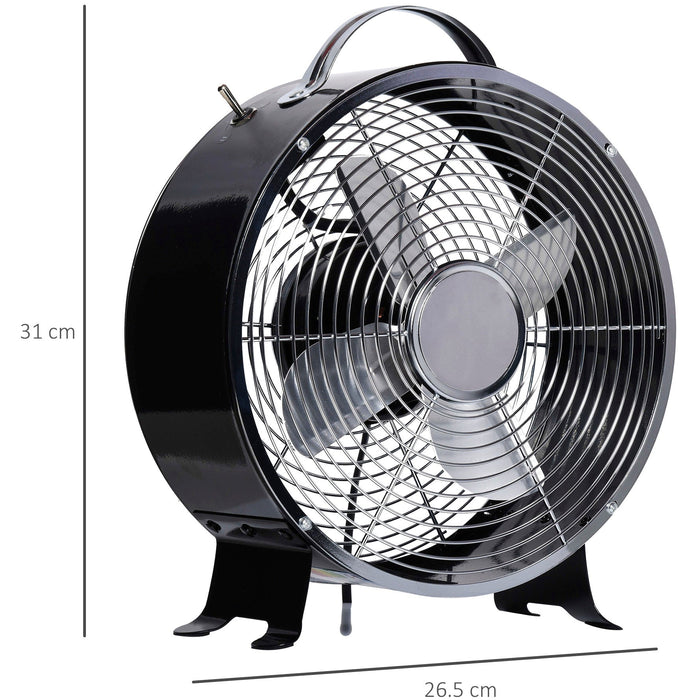 Black 26cm 2-Speed Electric Desk Fan