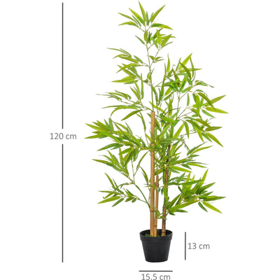 Set of 2 Artificial Bamboo Trees, 120cm, Indoor/Outdoor Homcom