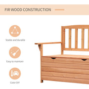 Outsunny Outdoor Garden Storage Bench Patio Box All Weather Deck Fir Wood Solid Seating Outsunny
