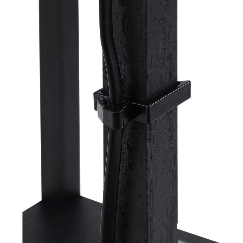 Wooden Floor Lamp With Shelves, Black