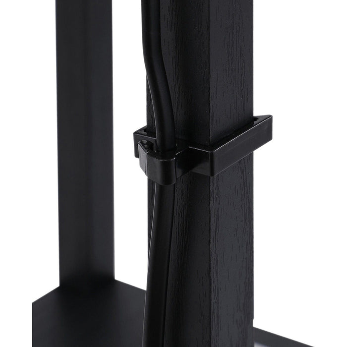 Wooden Floor Lamp With Shelves, Black