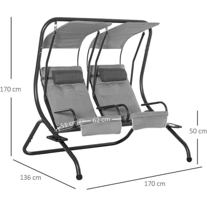 Canopy Swing Seat, Modern Garden Swing Seat, Outdoor Outsunny