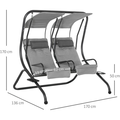 Canopy Swing Seat, Modern Garden Swing Seat, Outdoor Outsunny