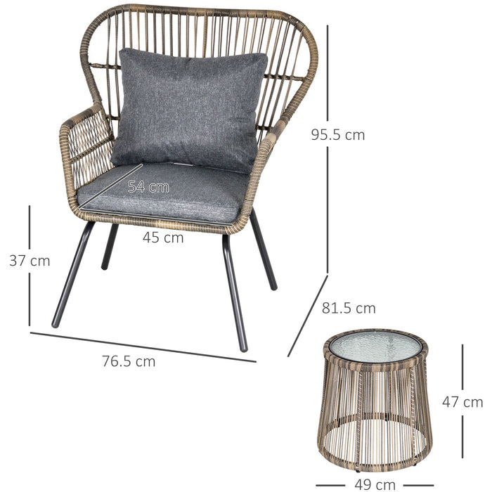 Outsunny Wicker Bistro Set