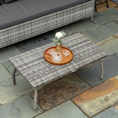 Rattan Garden Coffee Table Outsunny