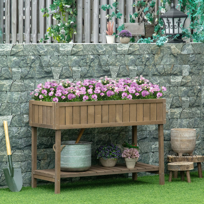 8-Box Raised Wooden Planter Box, 110x46x76 cm