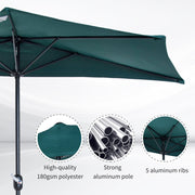 2.7m Half Parasol for Balcony - 5 Steel Ribs Outsunny