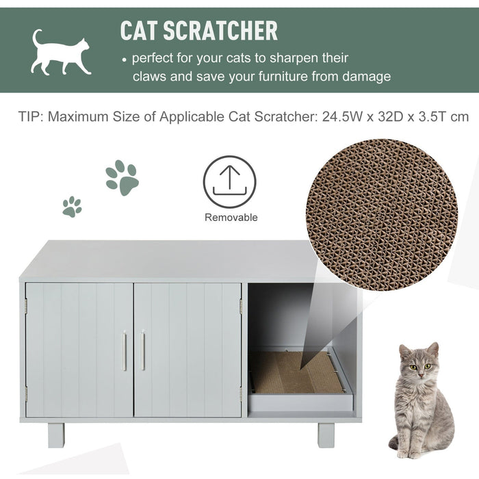 Nightstand Cat Litter Box Enclosure  - Grey