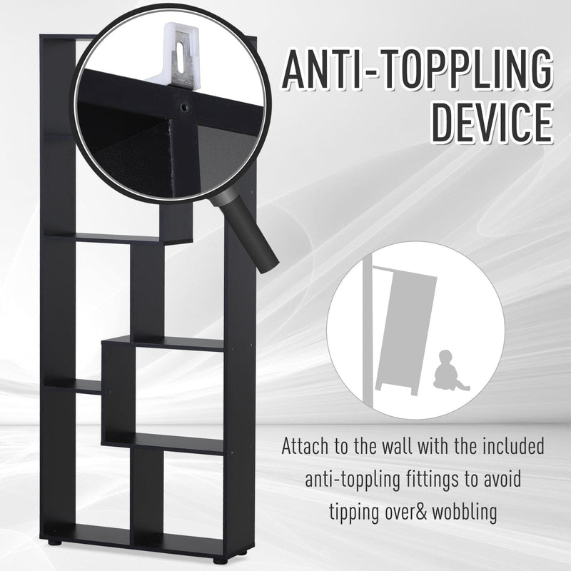 70cm Wide Bookcase, Modern Geometric Display Storage Unit
