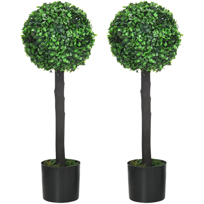 2 Artificial Boxwood Trees