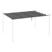 Outsunny Retractable Pergola Shade Cover, Replacement Canopy for 4 x 3 (m) Pergola, Retractable Roof, Dark Grey Outsunny