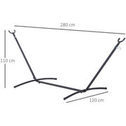Hammock Stand for Outdoor Relaxation Anywhere in the Garden Adjustable Metal Black Outsunny