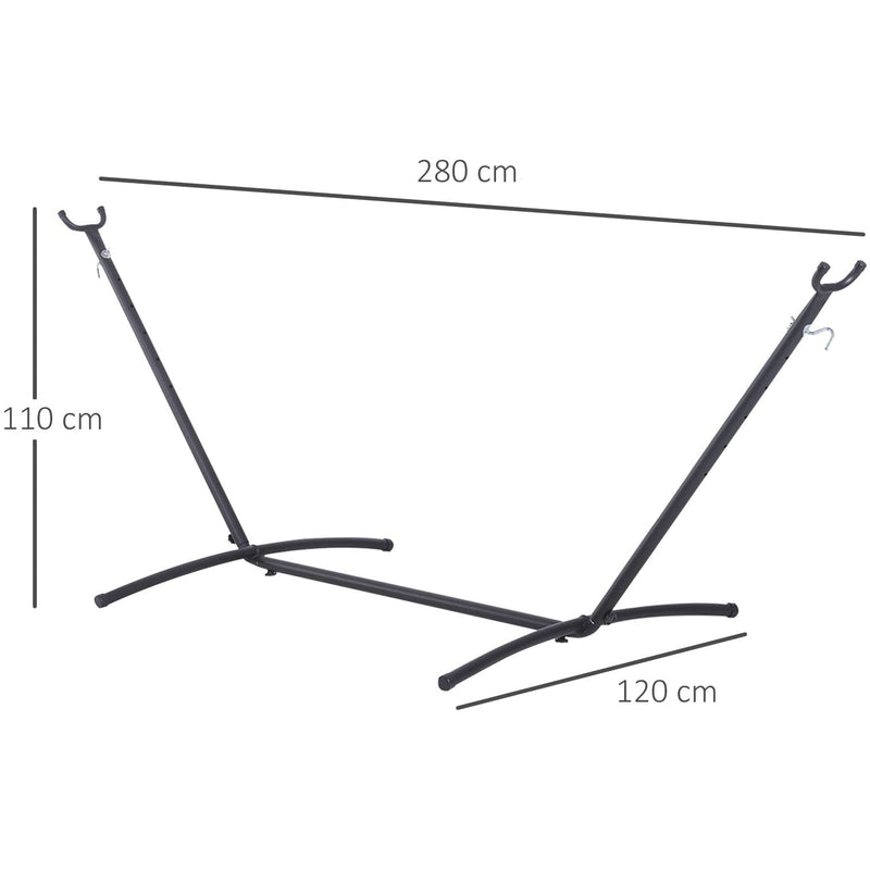 Hammock Stand for Outdoor Relaxation Anywhere in the Garden Adjustable Metal Black Outsunny
