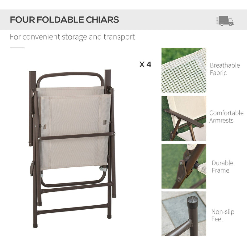 6 Piece Patio Dining Set with Parasol