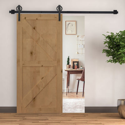 6.6FT Industrial Steel Sliding Door Kit Homcom