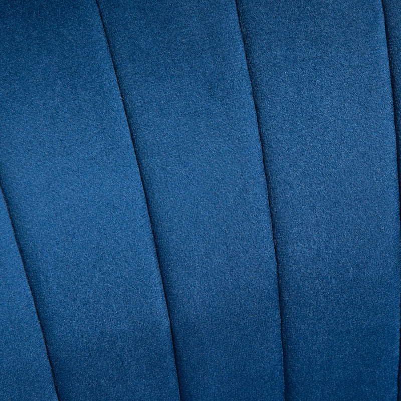 Contemorary Blue Velvet Accent Chair With Footstool