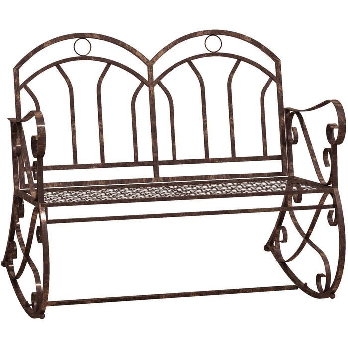 Bronze 2 Seater Rocking Garden Park Bench