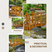 Wooden Garden Bridge with Railings Outsunny
