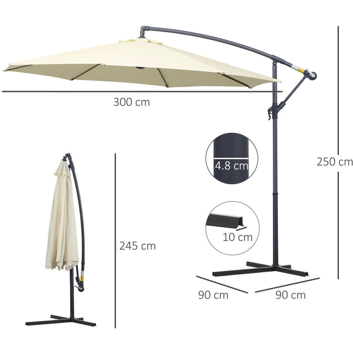 Image of a Cream Overhanging Garden Parasol