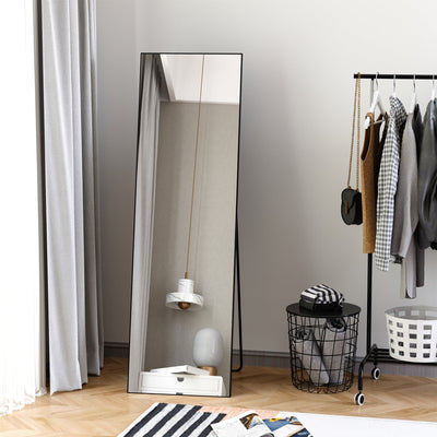 Black Full-Length Mirror: Floor or Wall Mount Homcom