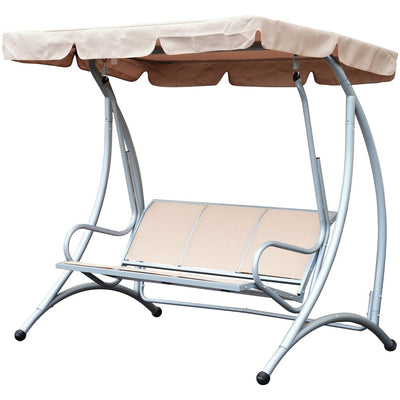Deluxe 3 Seater Garden Swing Chair with Adjustable Canopy Outsunny