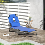 Folding Sun Lounger With Face Hole Outsunny